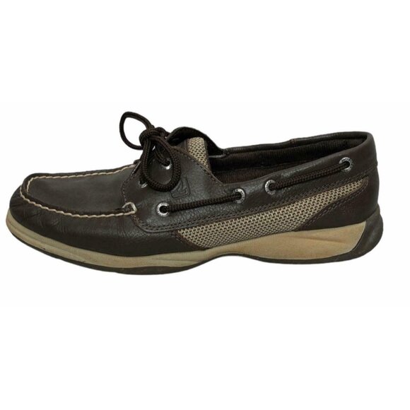 Sperry Top Sider Intrepid Brown Tan Boat Shoes Womens 7 M 9774803 Leather - Picture 6 of 11